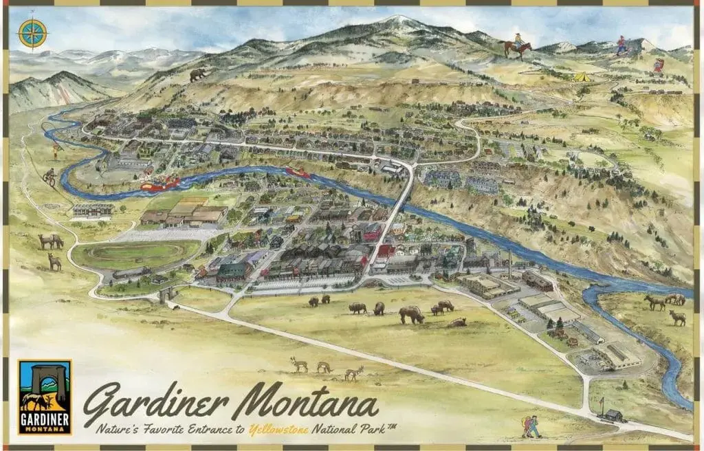 Gardiner Montana map