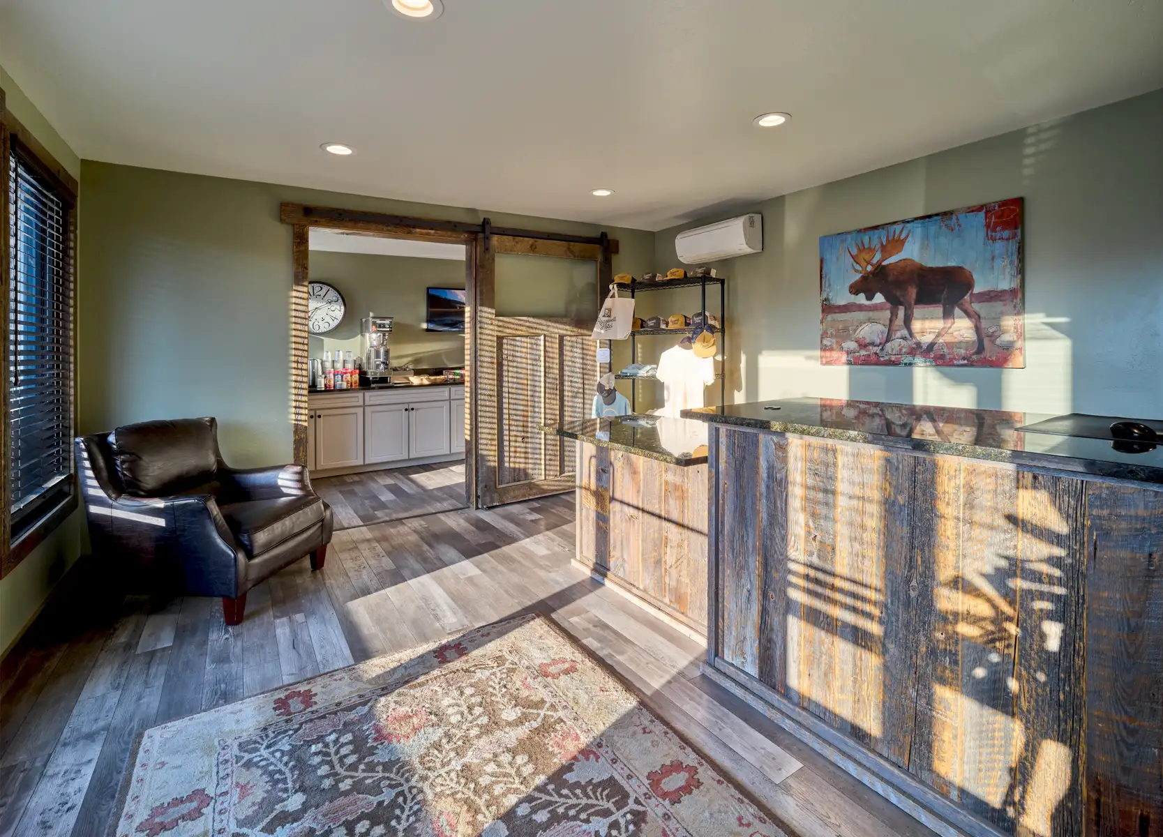 lounge and kitchen area